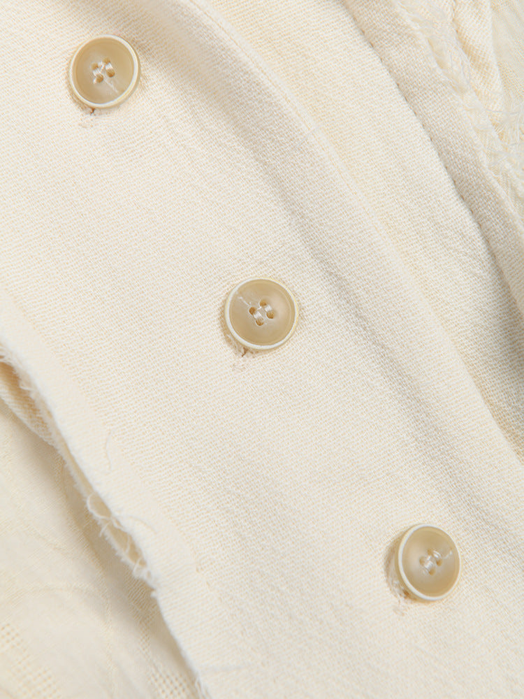 tailored longline coat dress in ivory – Edriesa