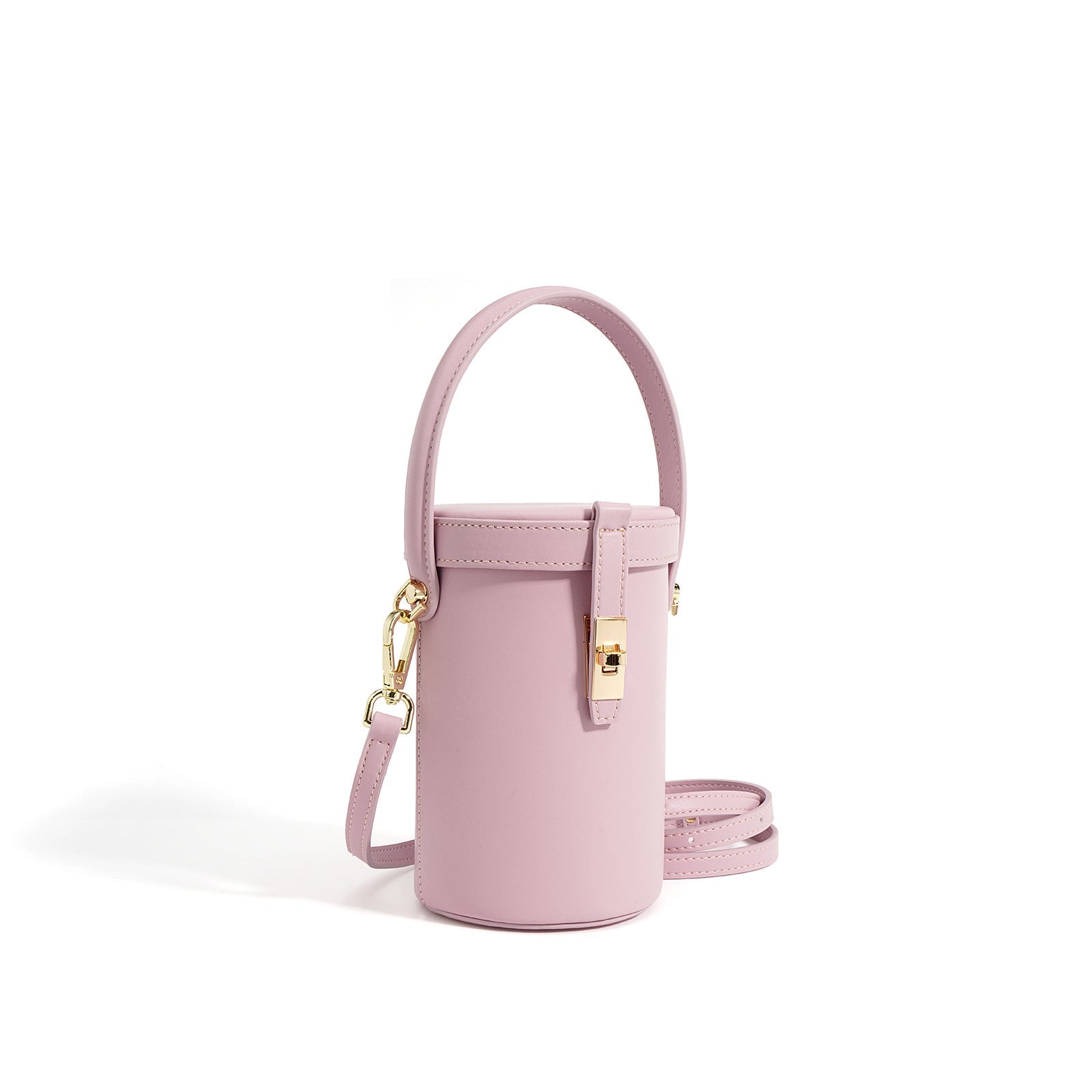 cylindrical top-handle crossbody bag with lock detail – ELINESE