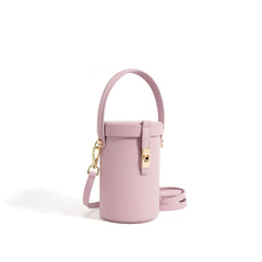 cylindrical top-handle crossbody bag with lock detail – ELINESE
