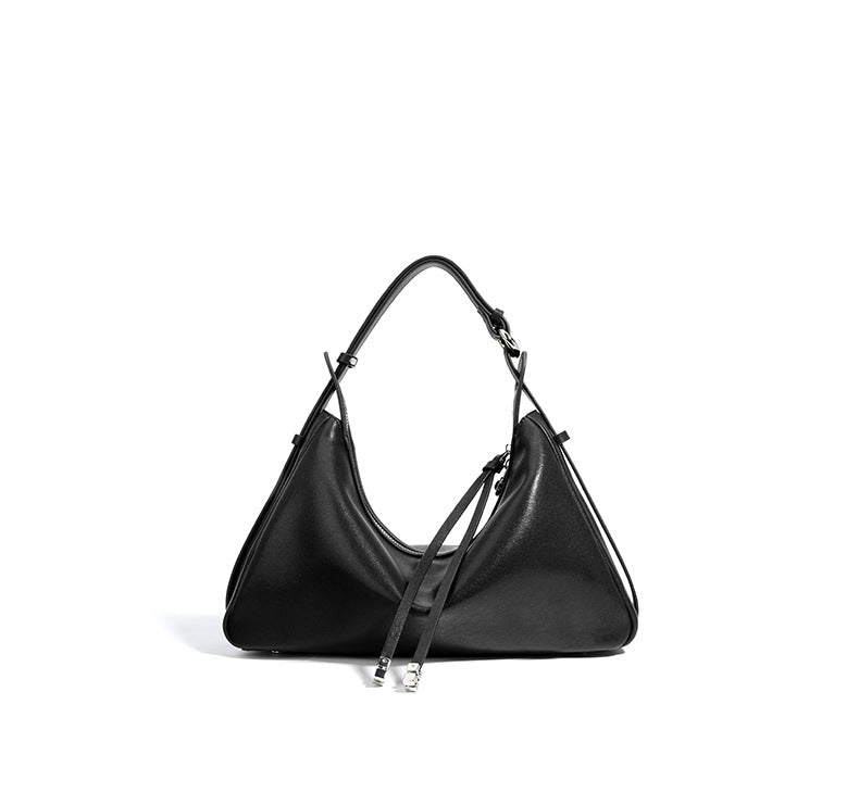 crescent shoulder bag with tie straps – MOCHA
