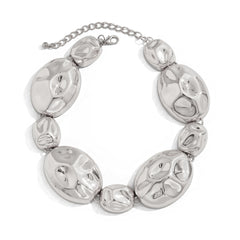 Chunky hammered oval necklace with organic links - Mastil