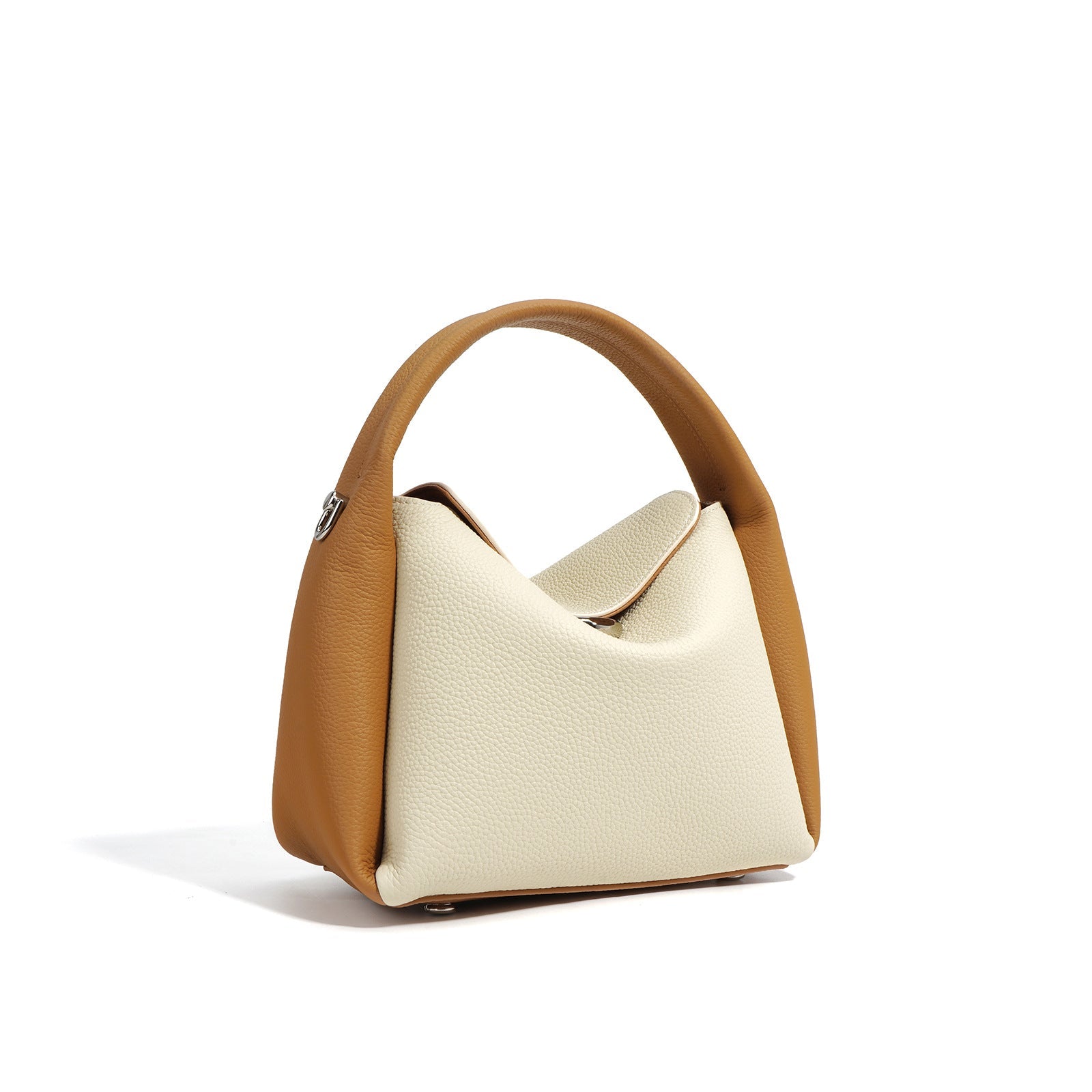 structured mini tote with folded top handle - FAYLE