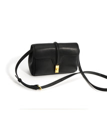 structured flap shoulder bag with gold-tone lock - INES