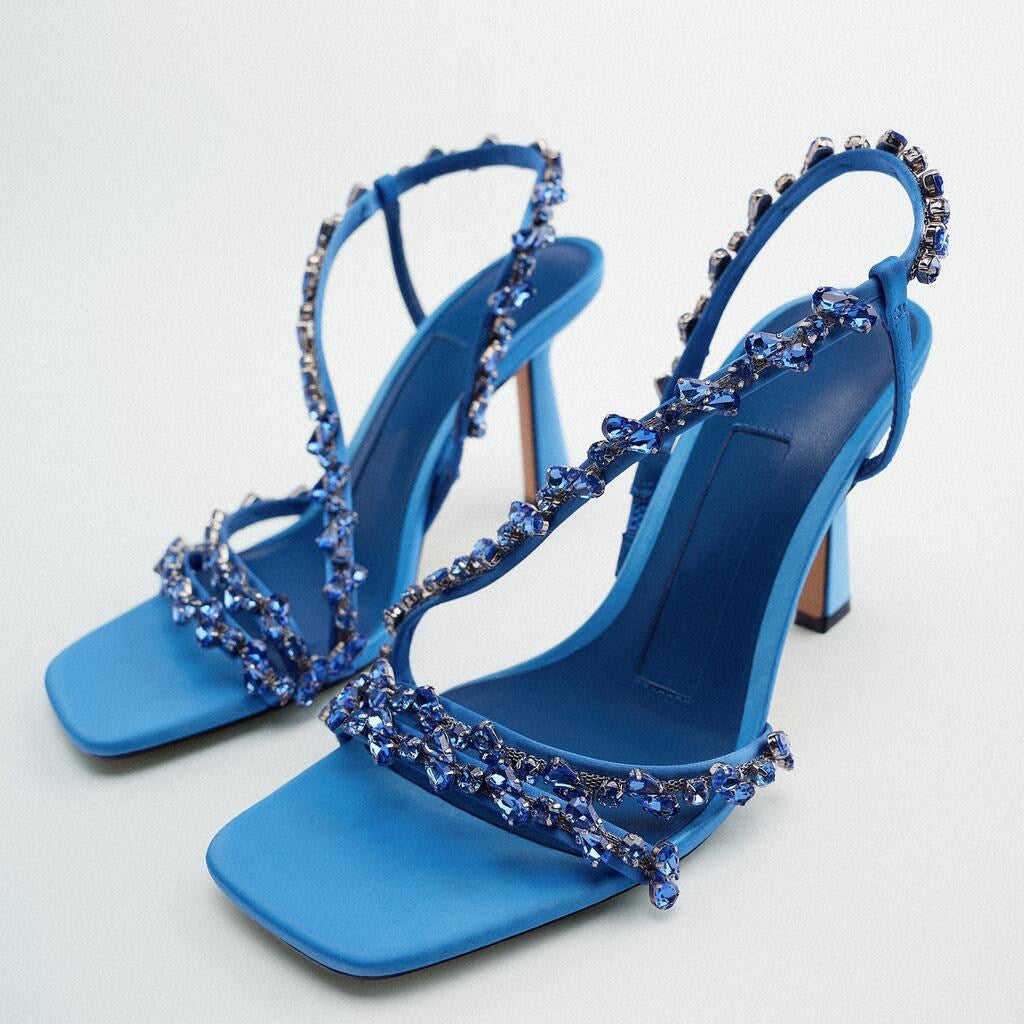 satin crystal-embellished heels with slingback straps – EMERILS