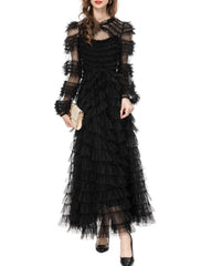 Tiered ruffle lace gown – Genovefa