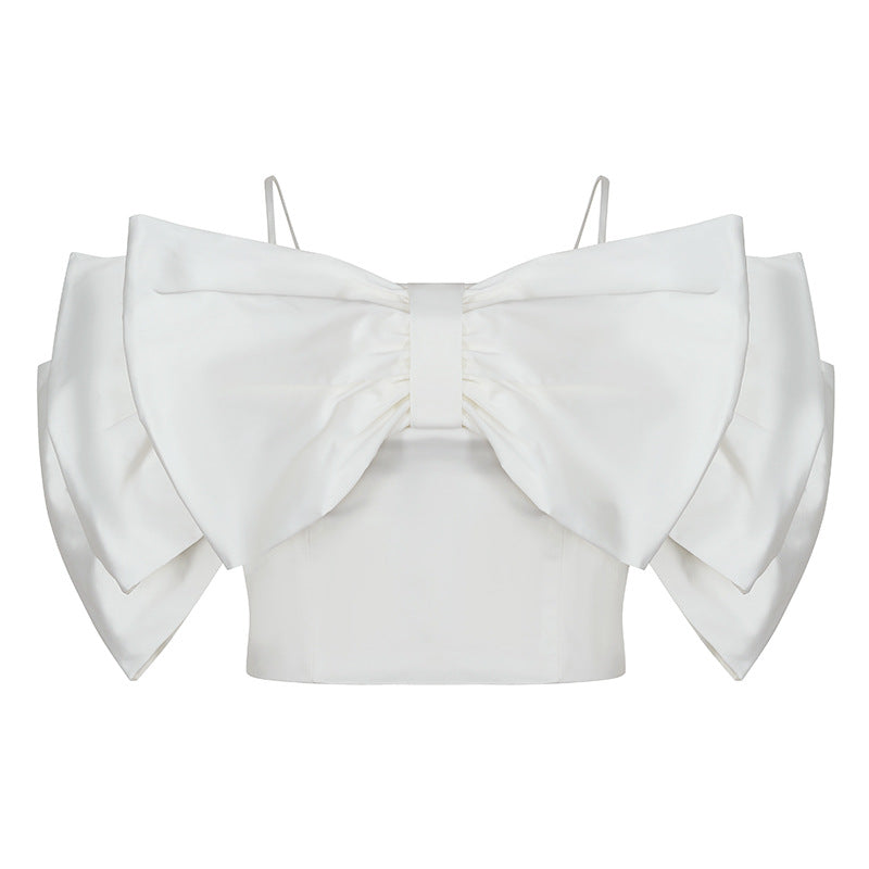 Sleeveless top with oversized bow detail - Sadri