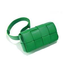 woven leather belt bag in lime – LEXI