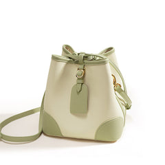 drawstring bucket bag with contrast trims - LUYRA