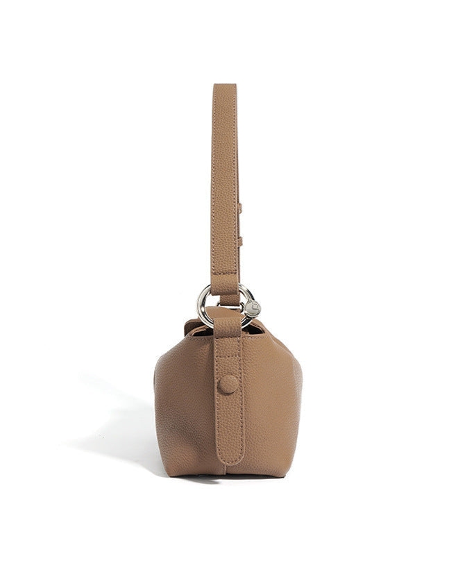 slouchy crescent shoulder bag in grained leather - NARPA