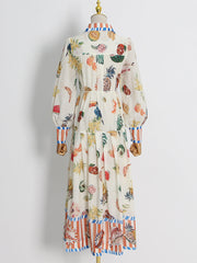 printed shirt dress with striped hem – Babsedh