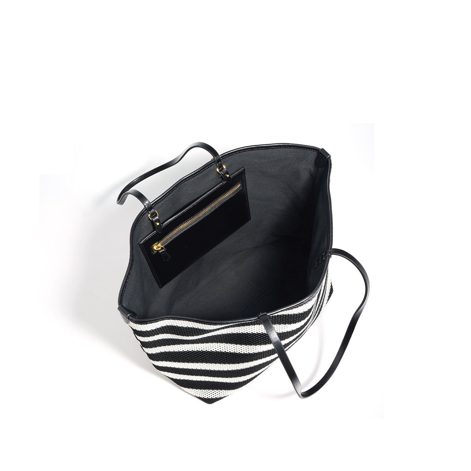 striped oversized tote with perforated texture - COASTAX