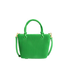 pleated top-handle tote with removable strap - MALYA