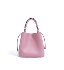 mini bucket bag with braided top handle - LUXA