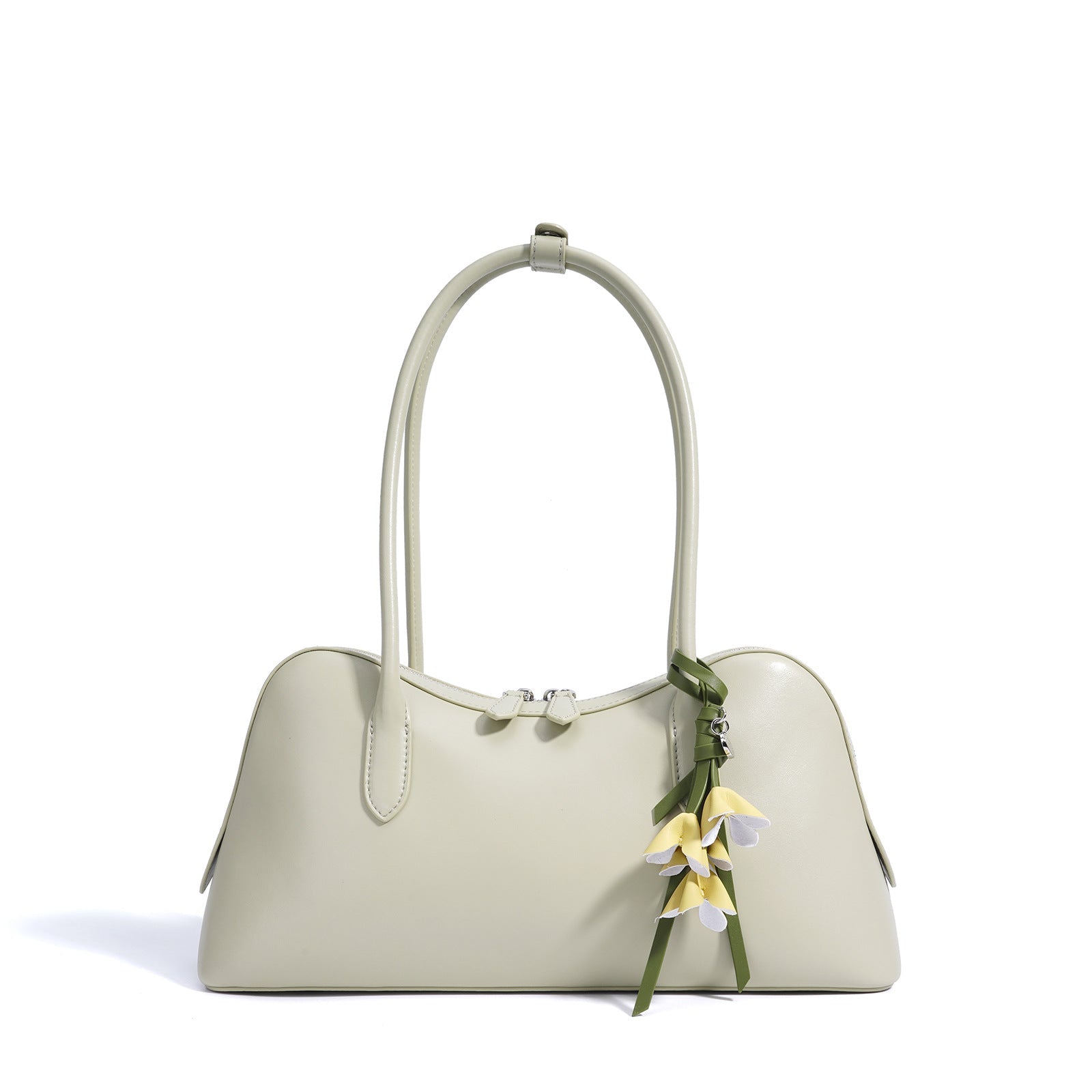 floral charm baguette bag with double handles – BLIOM