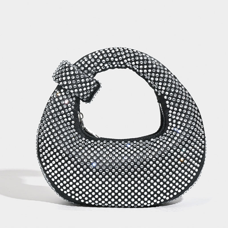 Rhinestone-embellished bag with bow handle - Nurfi