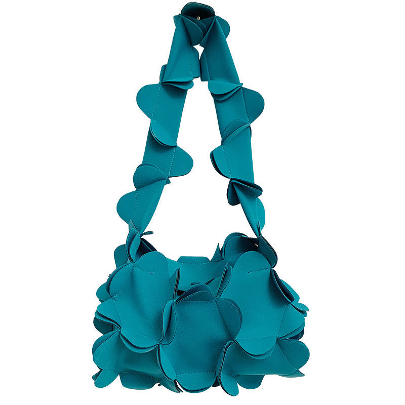 Floral leather bag with structured handle - Antilu