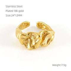 sculpted wave hoop earrings with gold finish - NORA