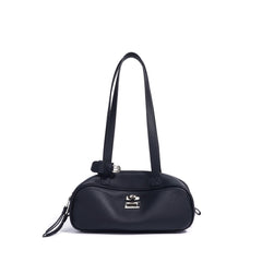 mini shoulder bag in sky blue pebbled leather – AZURA
