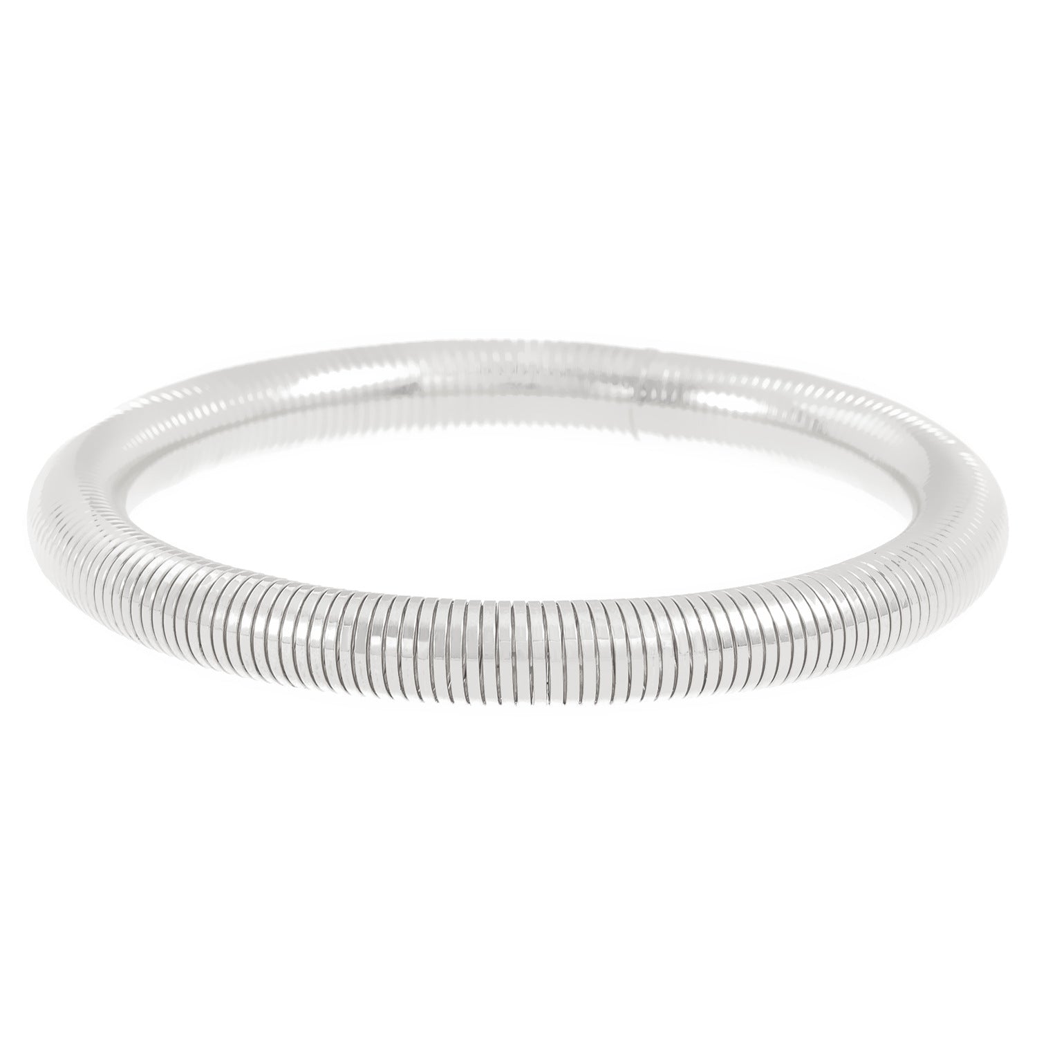 sleek coiled metal bangle with gold finish – ALVINA