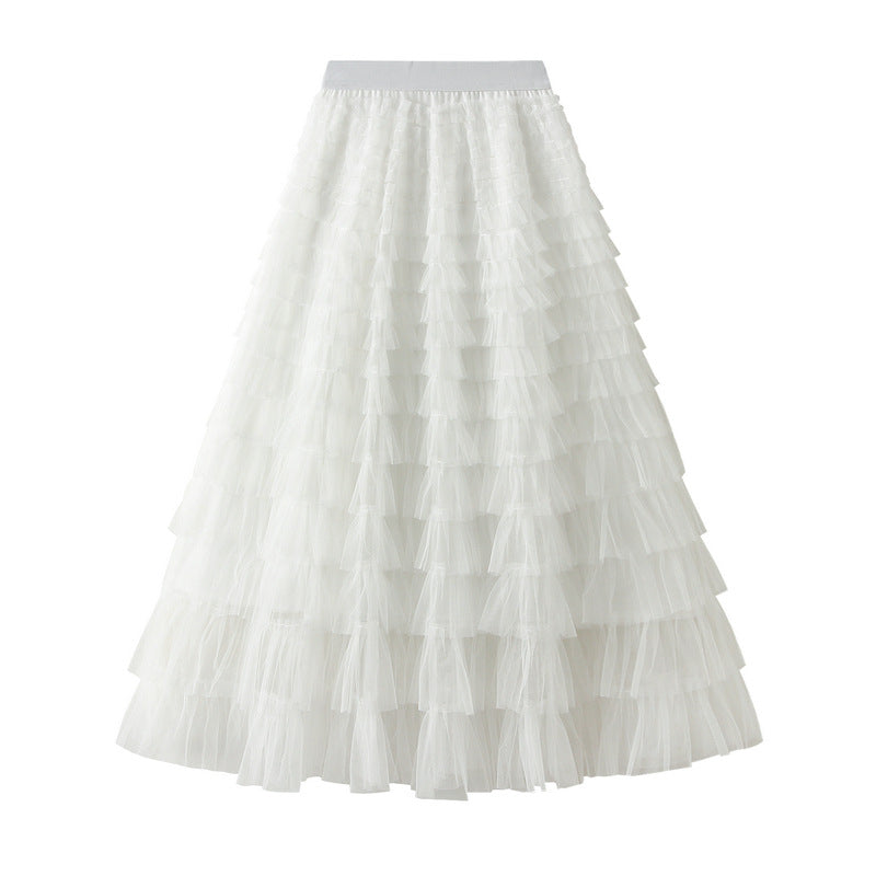 Multi-layered midi skirt with elastic waistband - Sidvu
