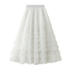 Multi-layered midi skirt with elastic waistband - Sidvu