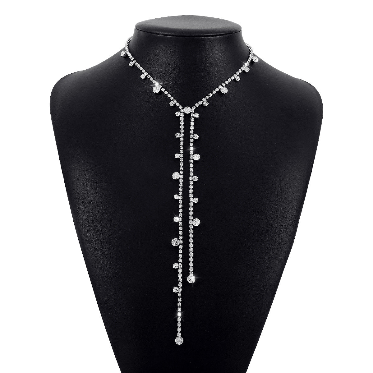 rhinestone drop Y-necklace – CELESTE