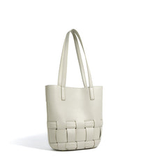 tall woven-hem tote bag – NOIR