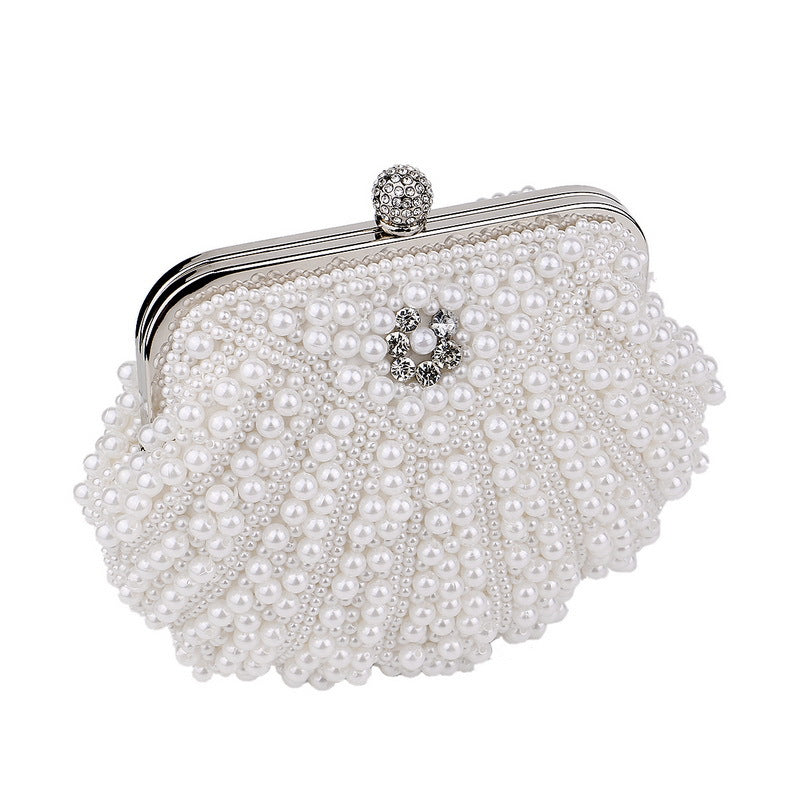 beaded pearl clutch with crystal clasp - RoviL