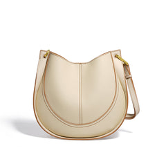 crescent saddle bag in textured leather – SANDRA