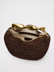 woven crossbody bag with sculpted handle – SIENNA