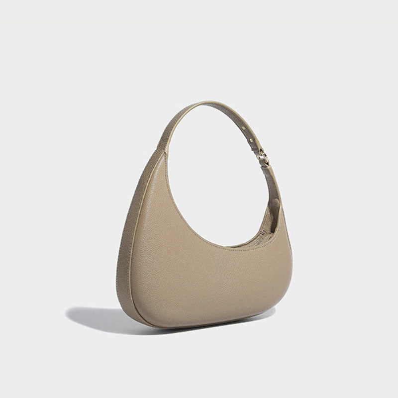 Curved Pebbled Leather Shoulder Bag – NOTX