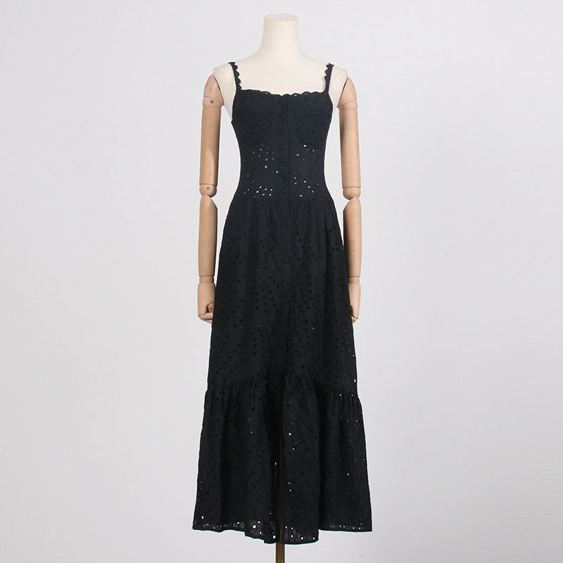 printed ruffle-hem sundress with spaghetti straps – Callisto