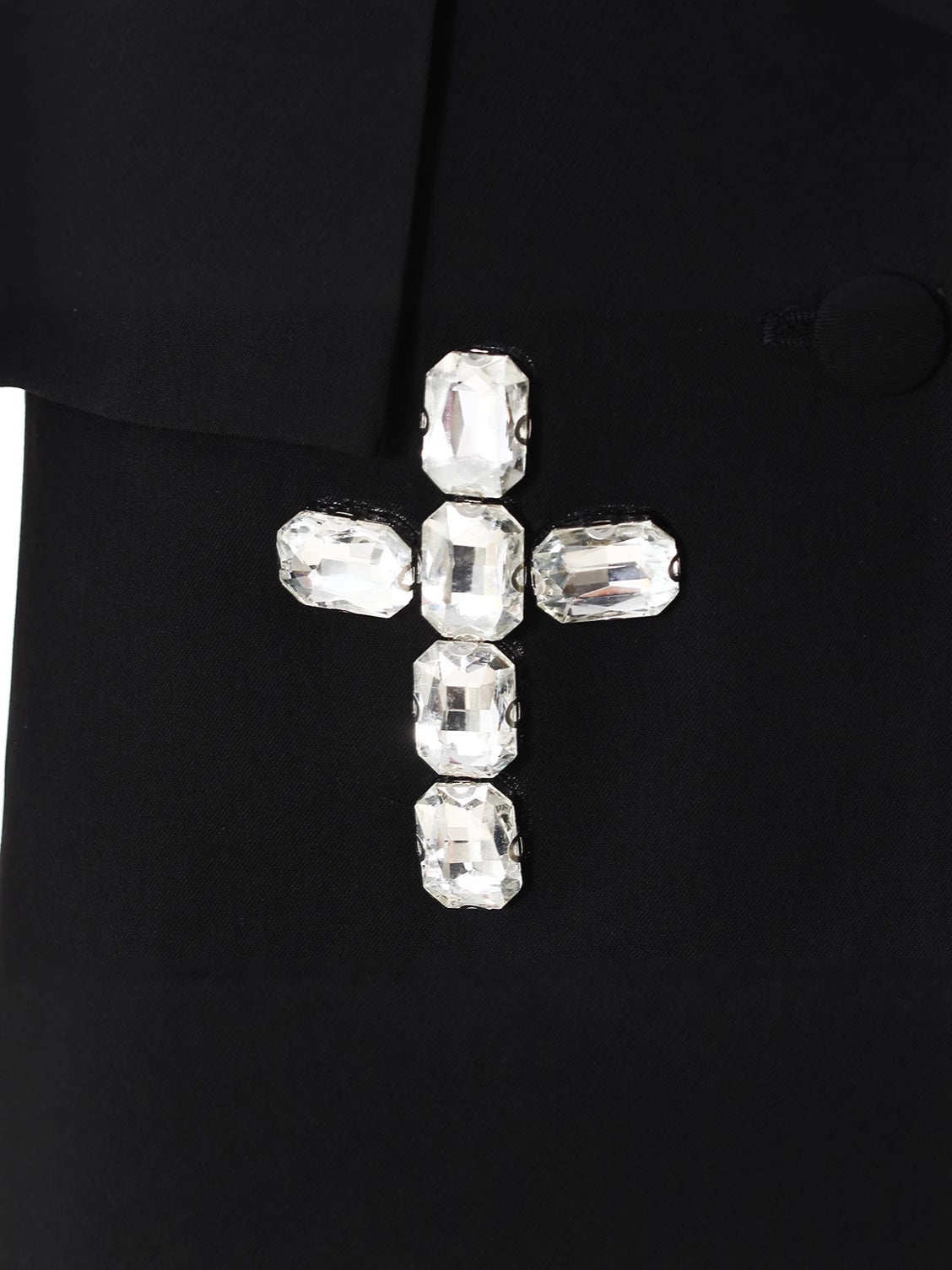 tailored blazer with crystal cross appliqués – VERA