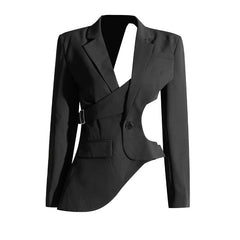asymmetrical cut-out blazer with buckle detail - Flszkghf