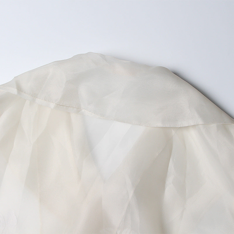 White blouse with floral design - Celtam