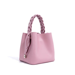 mini bucket bag with braided top handle - LUXA
