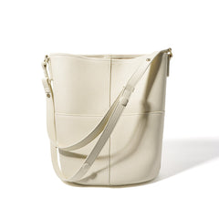 pebbled leather bucket bag with adjustable strap – NOQ