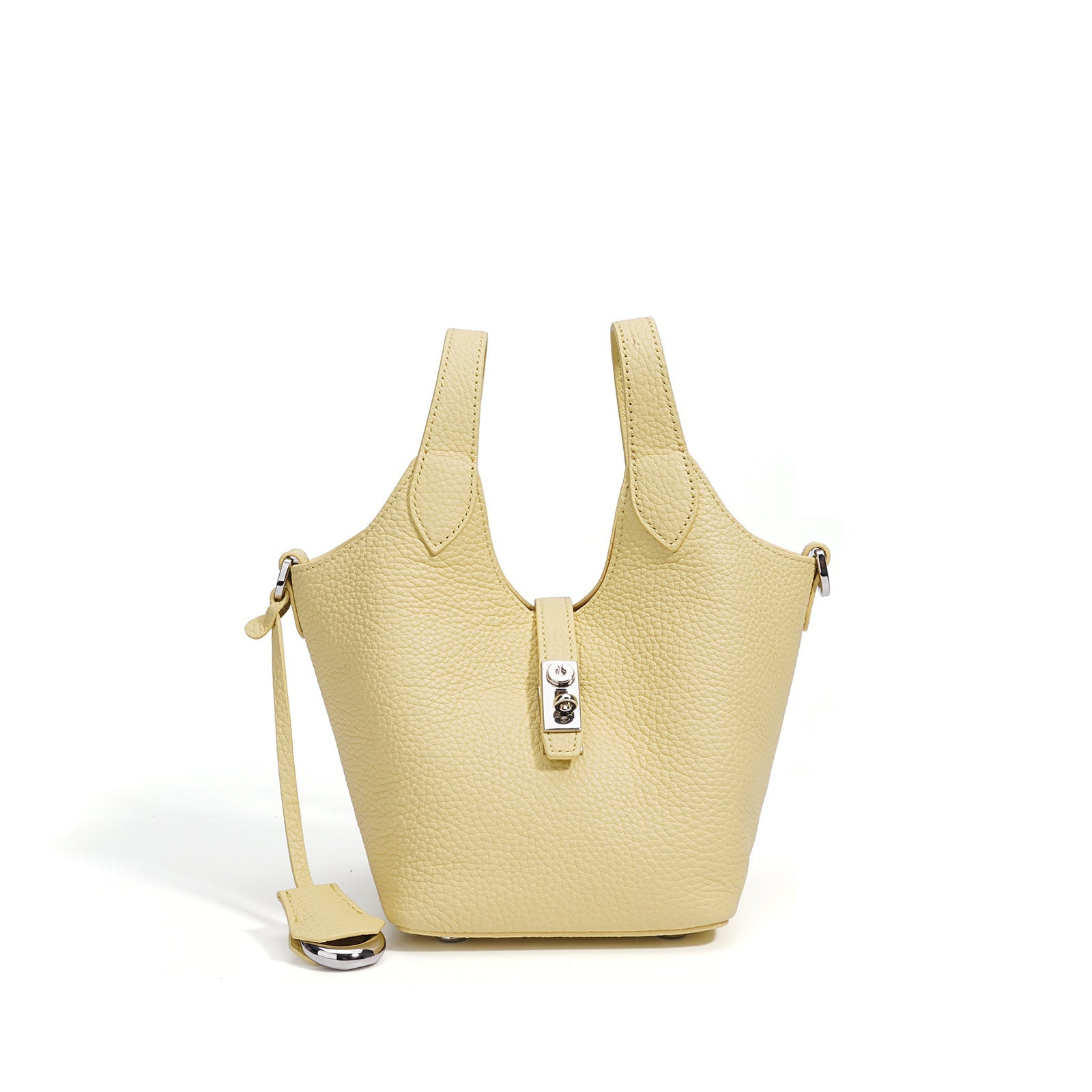pebble-textured mini tote with top handles - LYRAP
