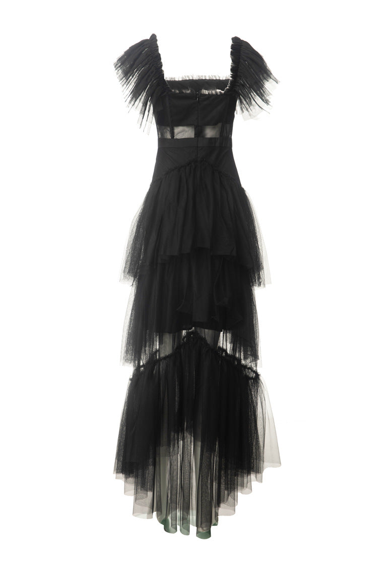 tiered tulle gown with sheer bodice – Timaria