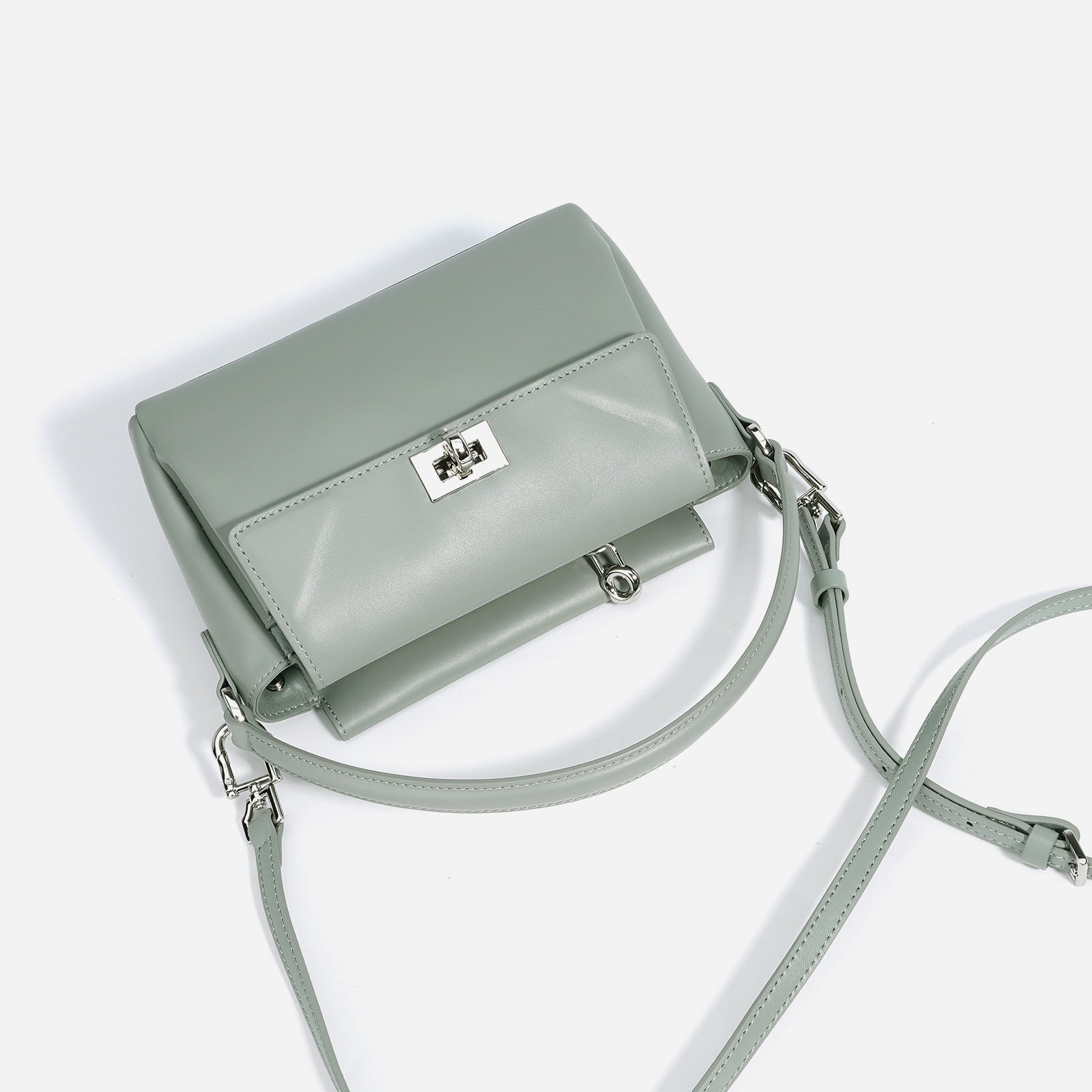 top-handle bag with silver clasp – MINT