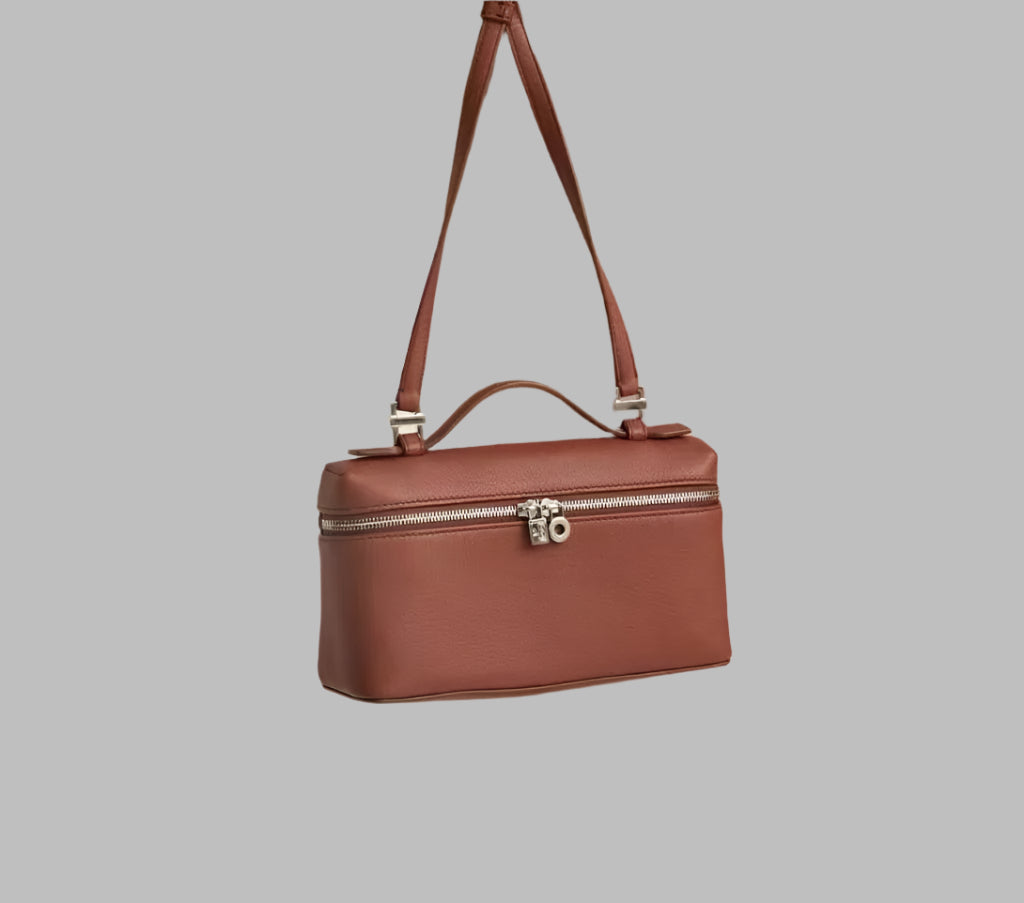 textured leather crossbody with top handle - ARYA