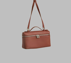 textured leather crossbody with top handle - ARYA