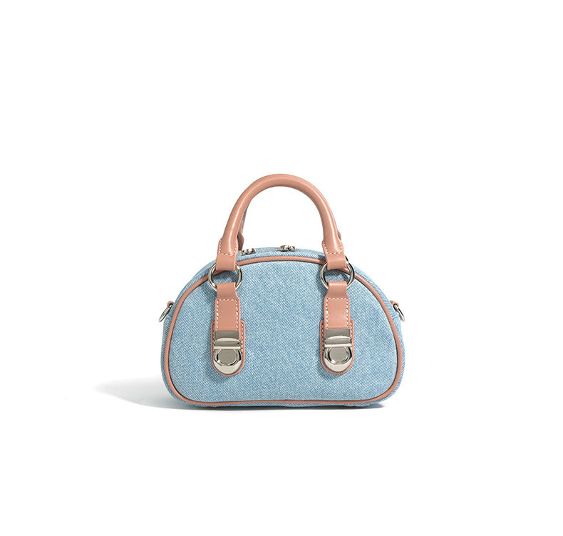 denim dome bag with leather trim – STELLA