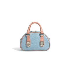 denim dome bag with leather trim – STELLA