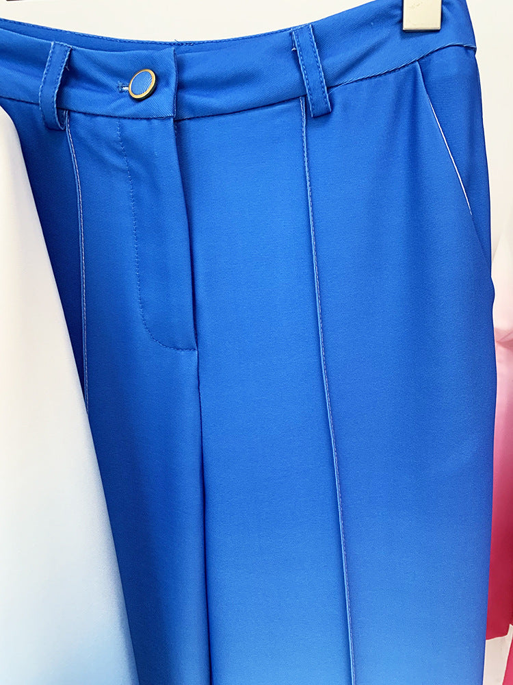 gradient tailored pantsuit with single-breasted blazer – Fannanah