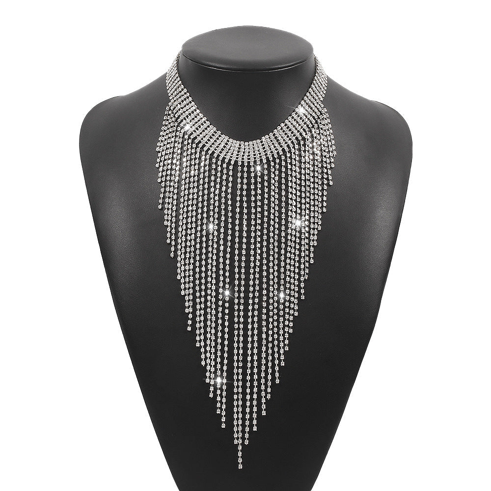cascading rhinestone statement necklace – SERENA