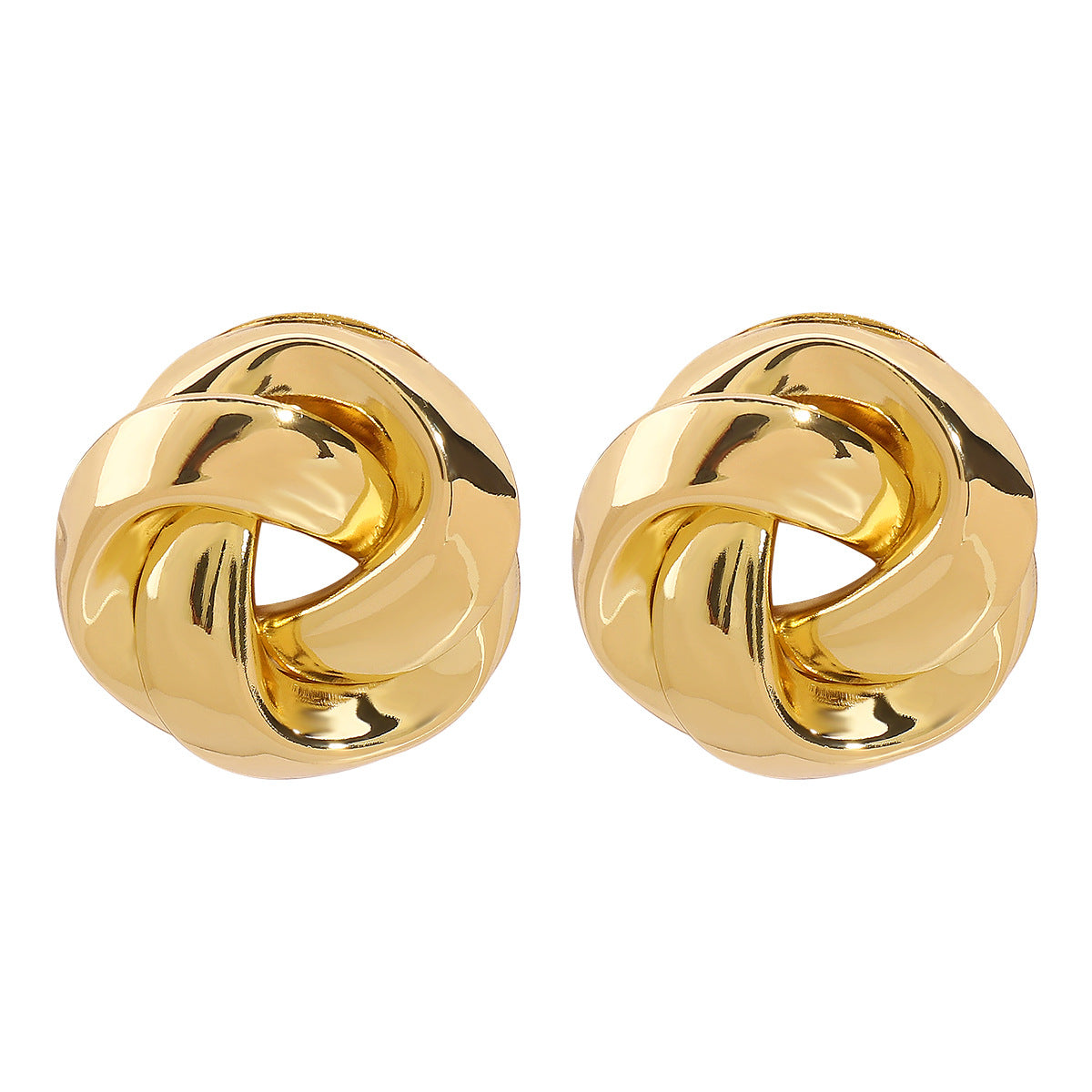 twisted dome stud earrings with polished finish – SELMAR