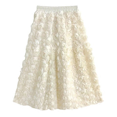 Rose embellished midi skirt - Zergy