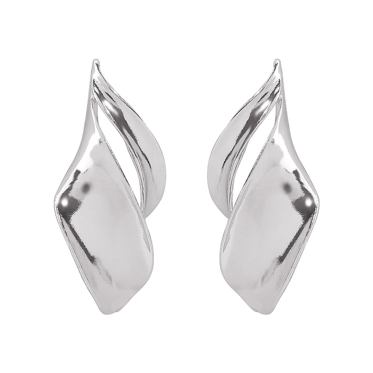 fluid wave drop earrings in polished gold – LUMINA