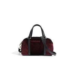Structured velvet duffel bag with contrast straps – LANYLA